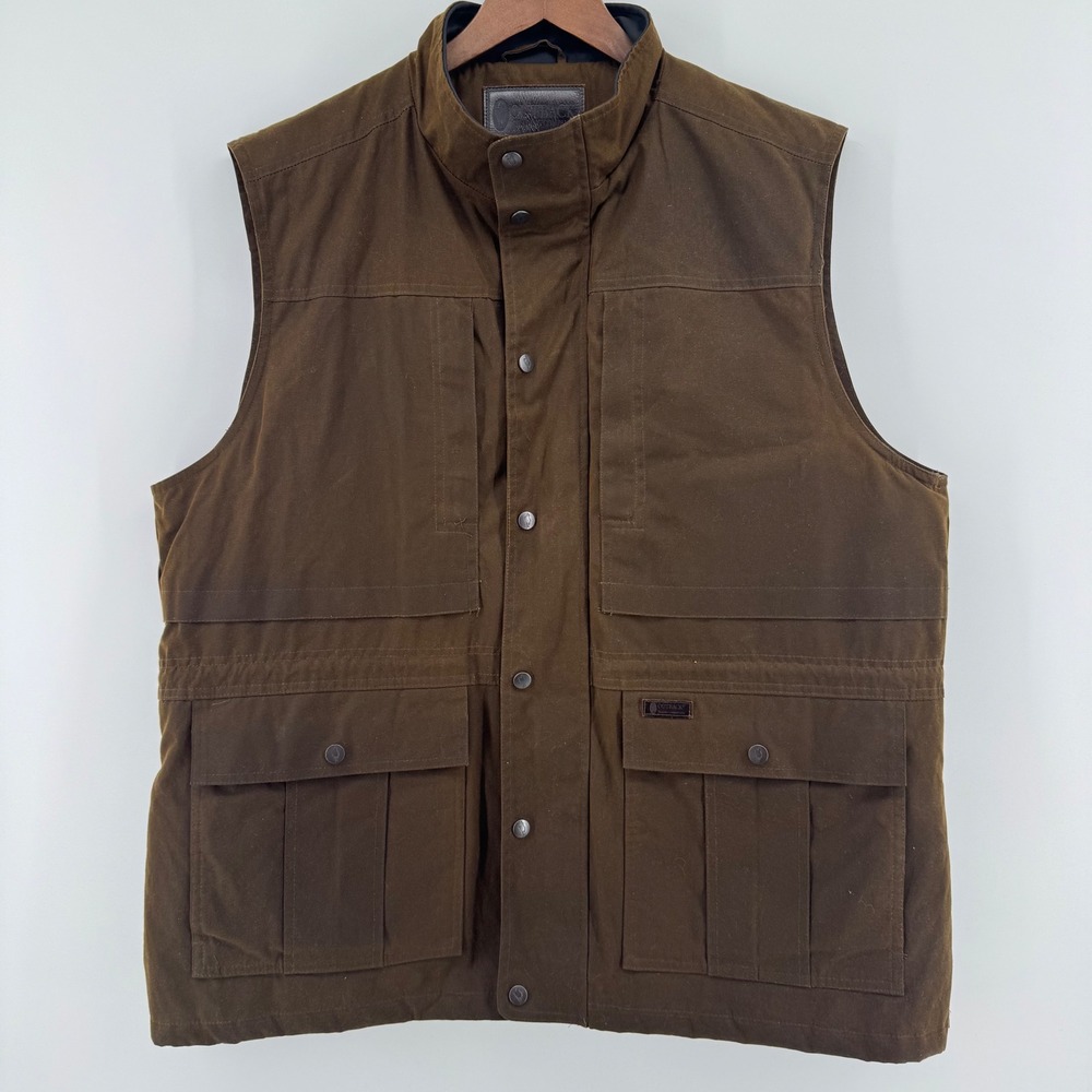 Outback Trading Company Mens Brown Waxed Canvas Deer Hunter Vest XXL Waterproof‎